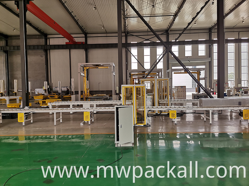 Pipes orbital stretch packing machine, straight profile horizontal wrapping machine, furniture wrapper machine